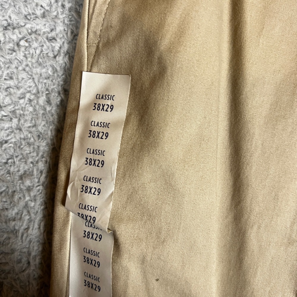 Croft & Barrow Khaki Pants Mens 38x29 Tan New Classic Fit Flat Front - Picture 8 of 11